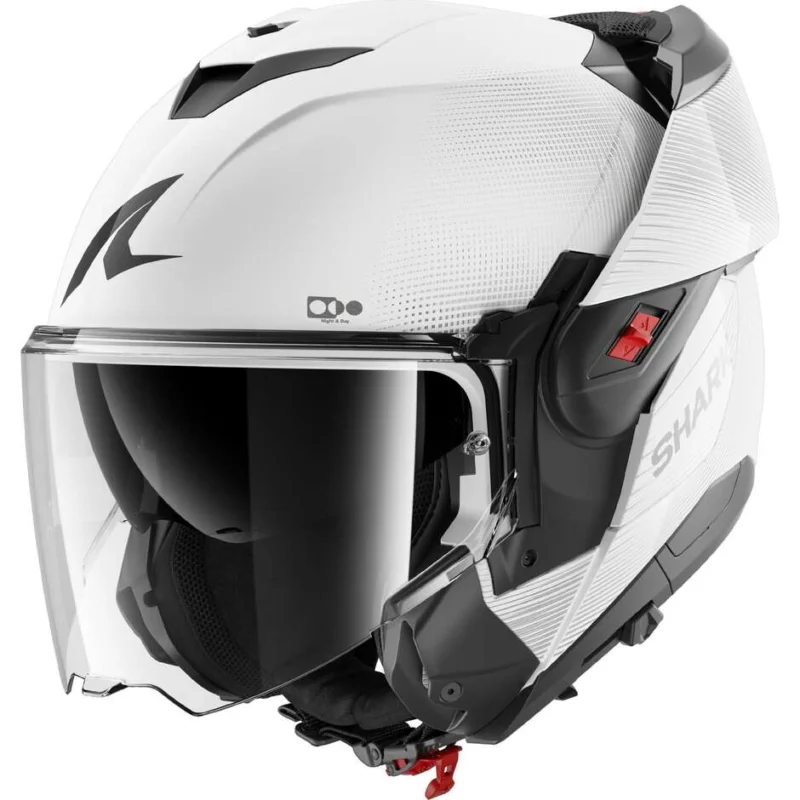 Ultime Pezzi Casco Moto modulare P/J Shark OXO SP LYNE Bianco Silver