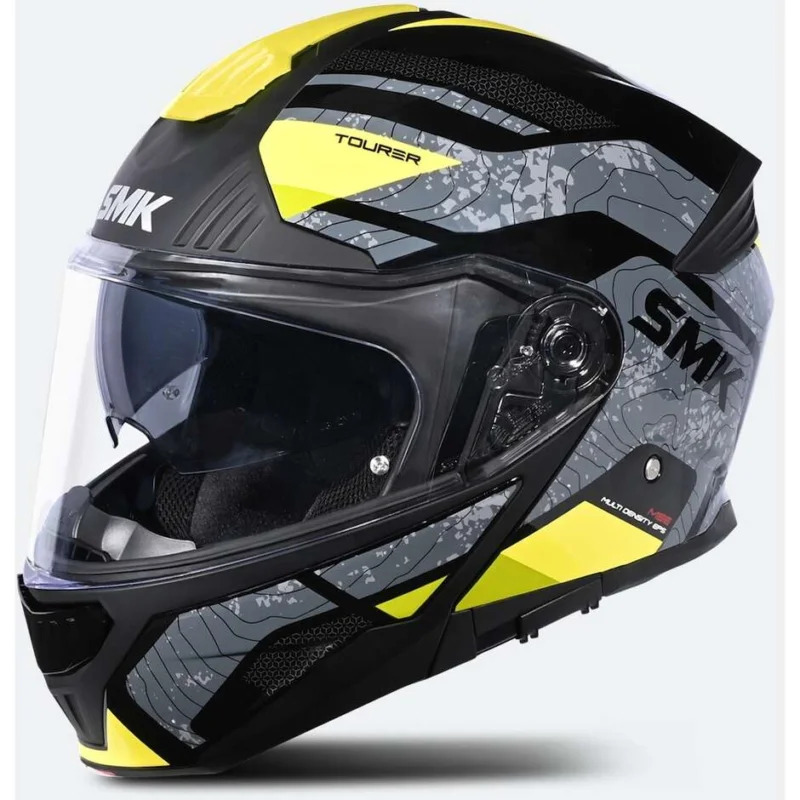 Ultimissimo Modello Casco Moto Modulare P/J SMK Gullwing Navigator MA264 Nero Giallo