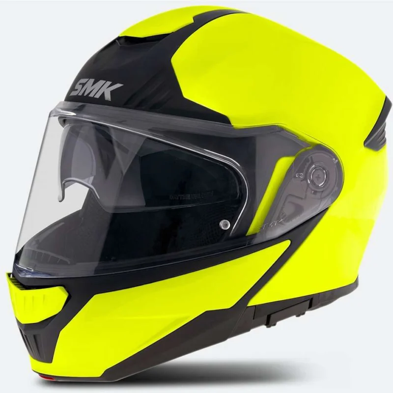 Casco Moto Modulare P/J SMK Gullwing Solid HV400 Giallo fluorescente Di Tendenza