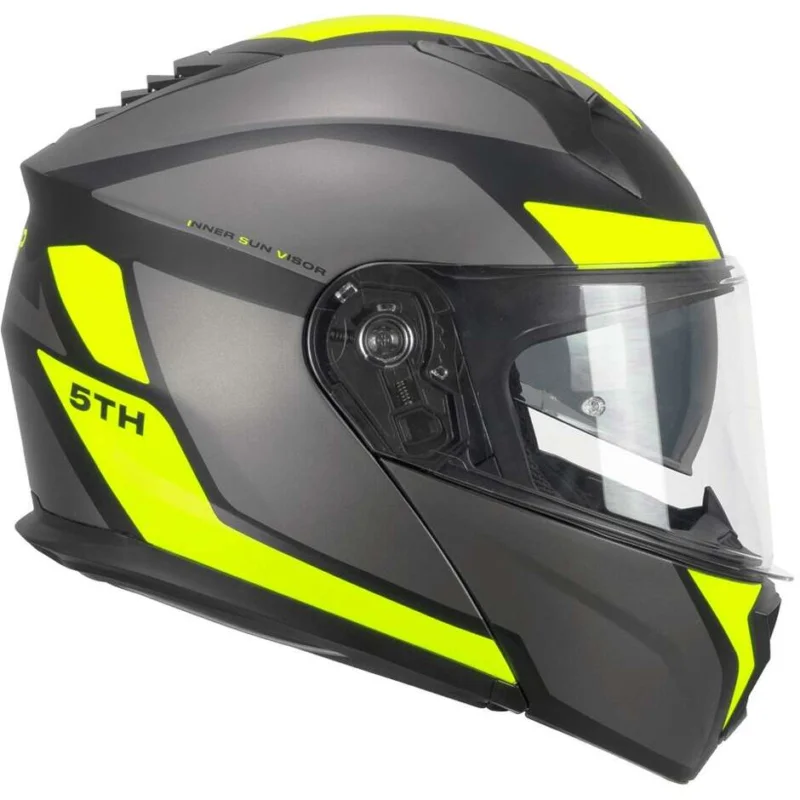 Casco Moto Modulare Ska-P 5THG FALCON SPORT Nero Giallo fluo opaco Più Venduto