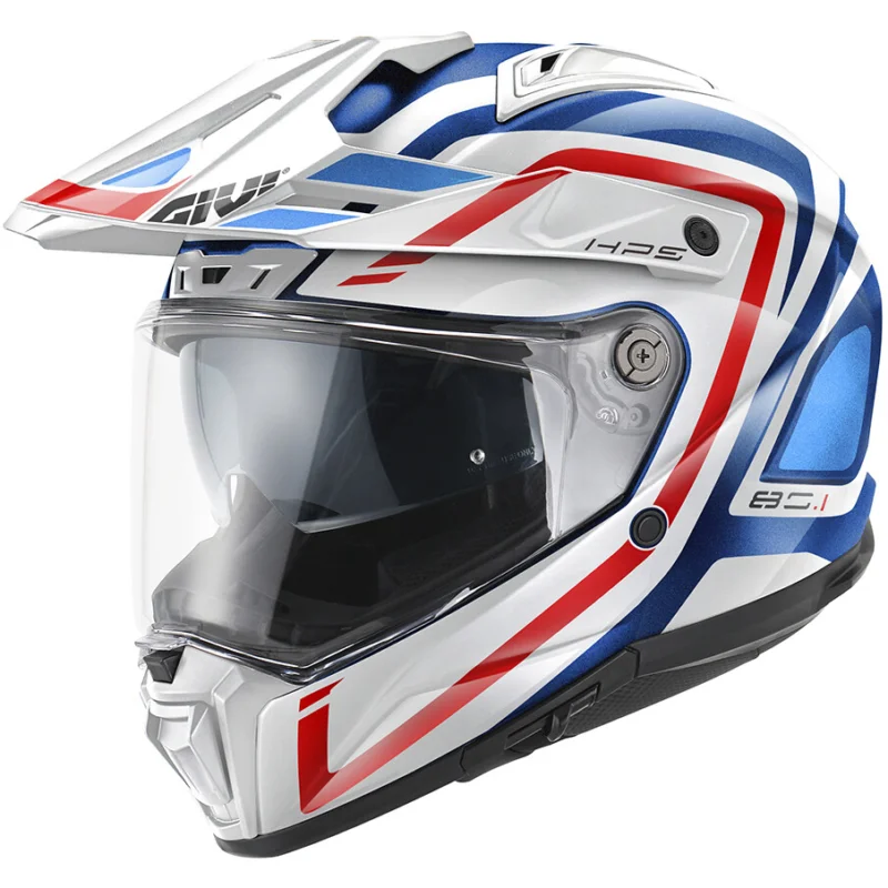 Promozione Esclusiva Casco Moto Off-Road Givi 80.1 Fibra APEX Blu Bianco Rosso
