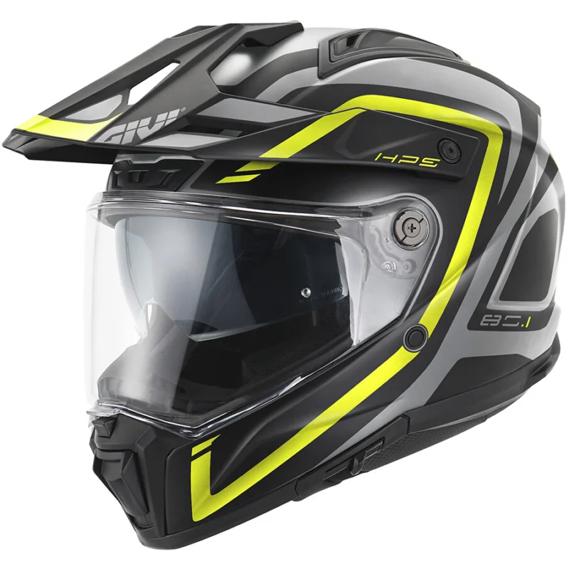 Offerta Speciale Casco Moto Off-Road Givi 80.1 Fibra APEX Grigio Opaco Nero Giallo