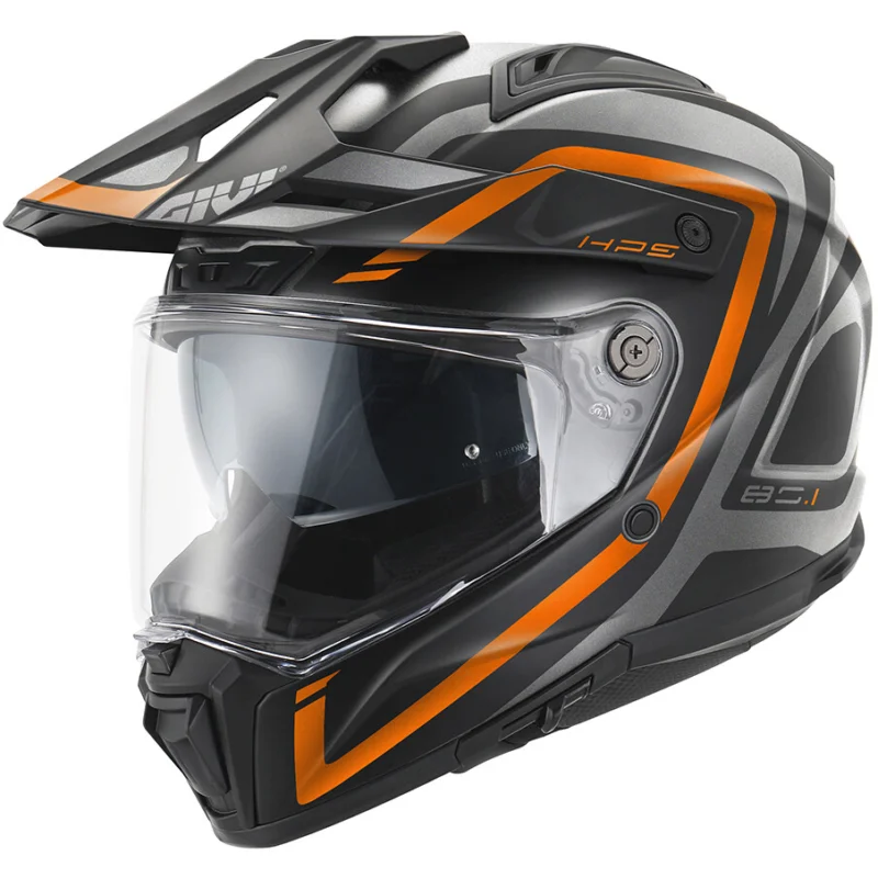 Casco Moto Off-Road Givi 80.1 Fibra APEX Titanio Opaco Nero Arancio Affare