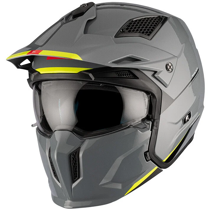 Offerta Lampo Casco Moto Trial Mt Helmet STREETFIGHTER SV S Solid A22 Grigio Lucido