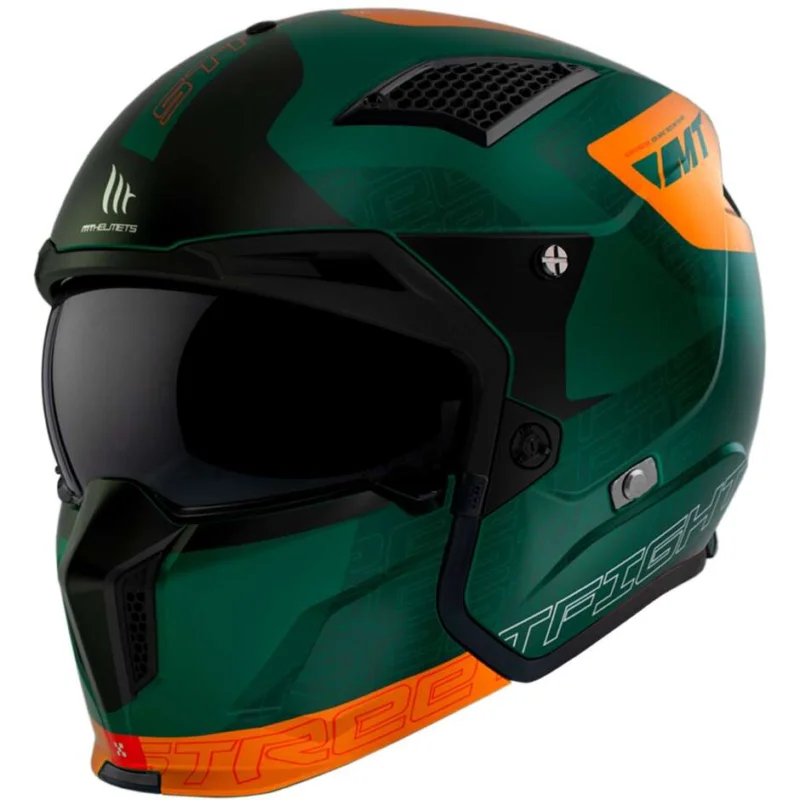 Casco Moto Trial Mt Helmet STREETFIGHTER SV S Totem C6 Verdo Opaco Spedito Oggi