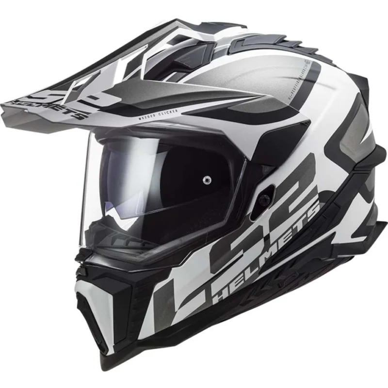 Casco Moto Turismo Ls2 MX701 EXPLORER HPFC ALTER Nero Opaco Bianco Solo Oggi