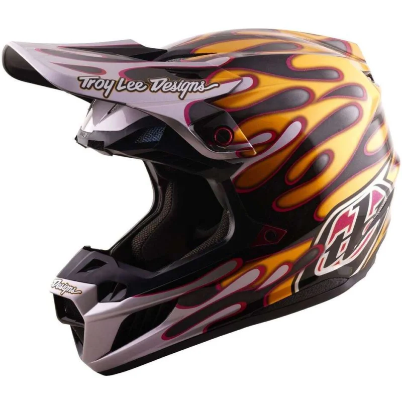 Casco Troy Lee Designs Se5 Carbon MIPS Overspray Nero / Oro Offerta Limitata