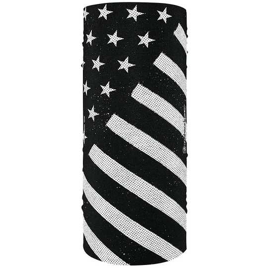 Prezzo Scontato Collare Bandana Moto Zanheadgear Motley Tube America Bianco e Nero