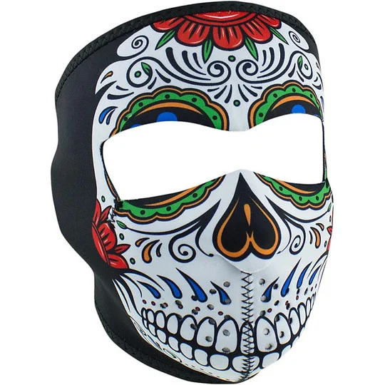 Economico Collare Maschera Moto Zanheadgear Full Face Mask Teschio Santa Morte