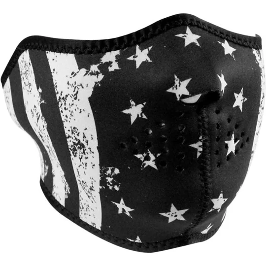 Vendita Finale Collare Maschera Moto Zanheadgear Half Face Mask Bandiera Nera