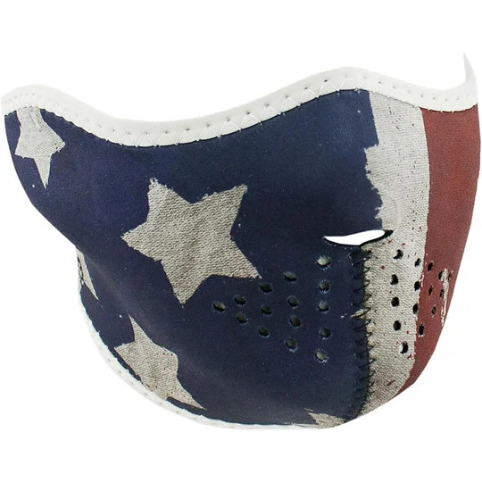 Collare Maschera Moto Zanheadgear Half Face Mask Patriota Quantità Limitata