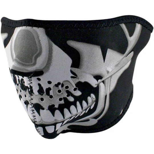 Compra Online Collare Maschera Moto Zanheadgear Half Face Mask Teschio Cromato