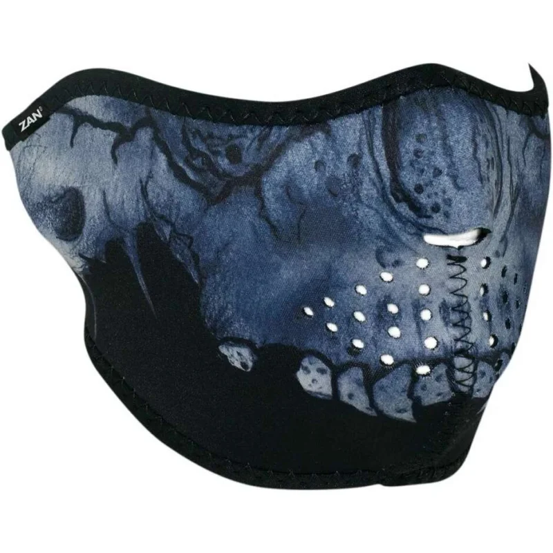 Collare Maschera Moto Zanheadgear Half Face Mask Teschio Mezzanotte Bestseller