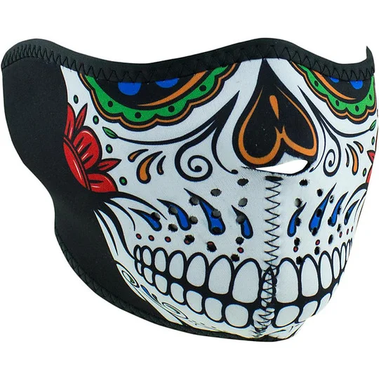 Spedito Oggi Collare Maschera Moto Zanheadgear Half Face Mask Teschio Muerte