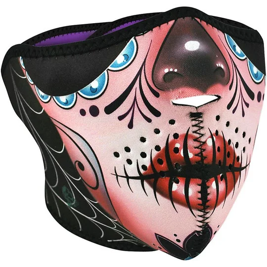 Collare Maschera Moto Zanheadgear Half Face Mask Teschio Sugar Prezzo Scontato