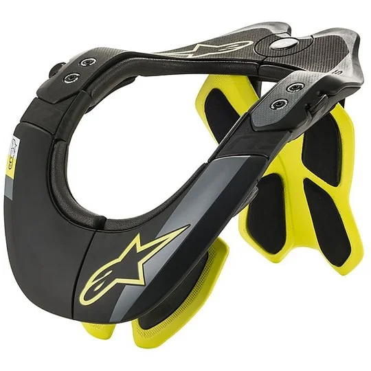 Collare Moto Cross Enduro Tecnico Alpinestars BNS TECH-2 Nero Giallo Fluo Must-Have