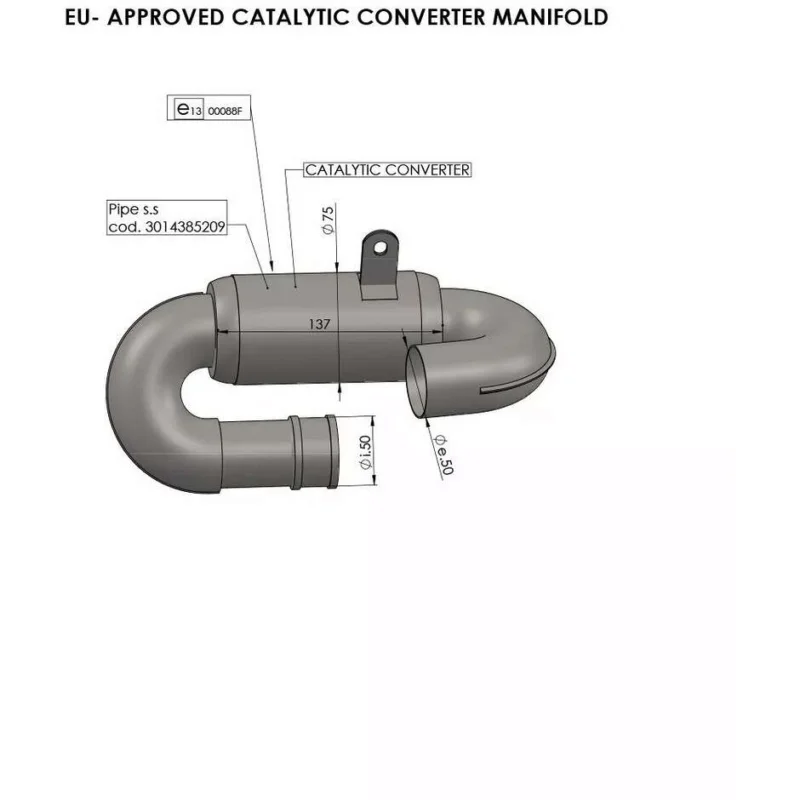 Collettore del Convertitore Catalitico Leovince 16055 Specifico Per TRIUMPH Tiger Sport660 ABS (22-25); Trident660 ABS (21-24) Scelto Dai Clienti