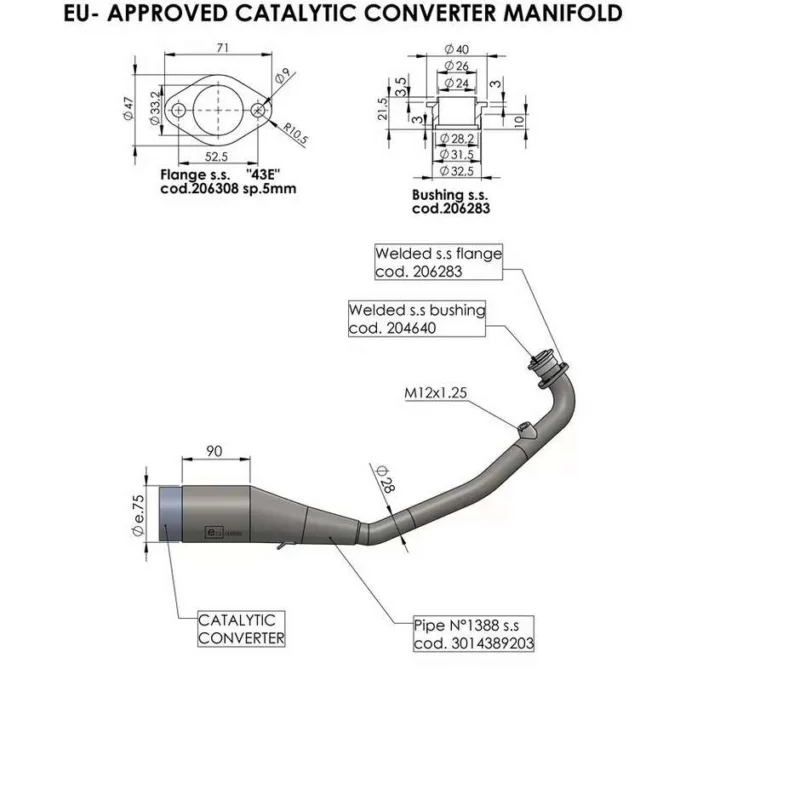 Compra Oggi Stesso Collettore del Convertitore Catalitico Leovince 16056 Specifico Per HONDA PCX125 ABS (21-24)