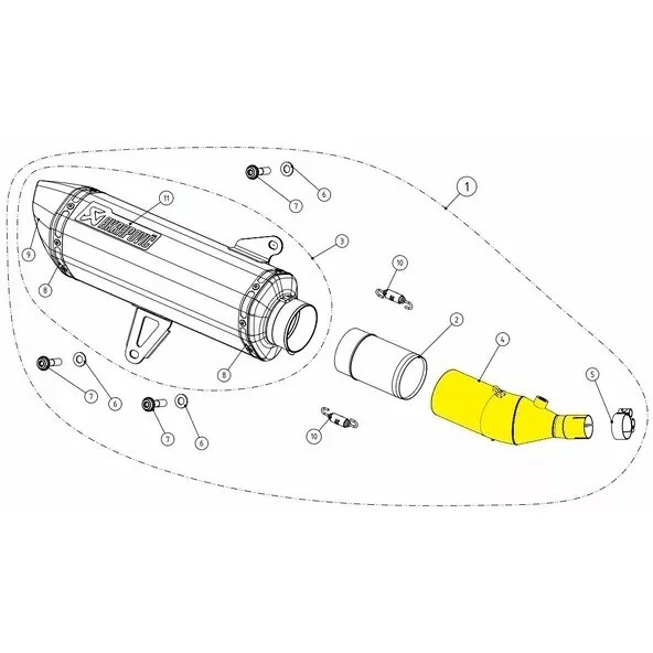 Collettore Per Scarico Akrapovic L-Y3SO3 Specifico Per YAMAHA X-Max300 (21-22); Tricity125 (21-24) Economico