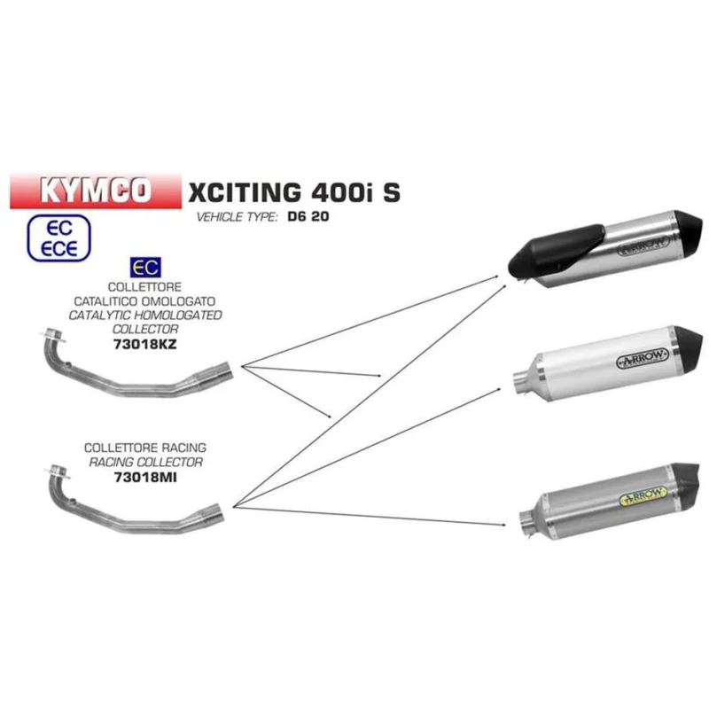 Collettore Racing Kymco XCITING 400i S 2019/2020 Subito Disponibile