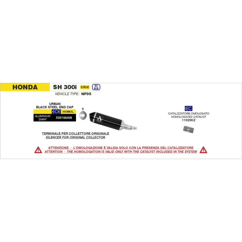 Professionale Collettore Racing Per Scarico Reflex Honda SH 300i 2019/2020