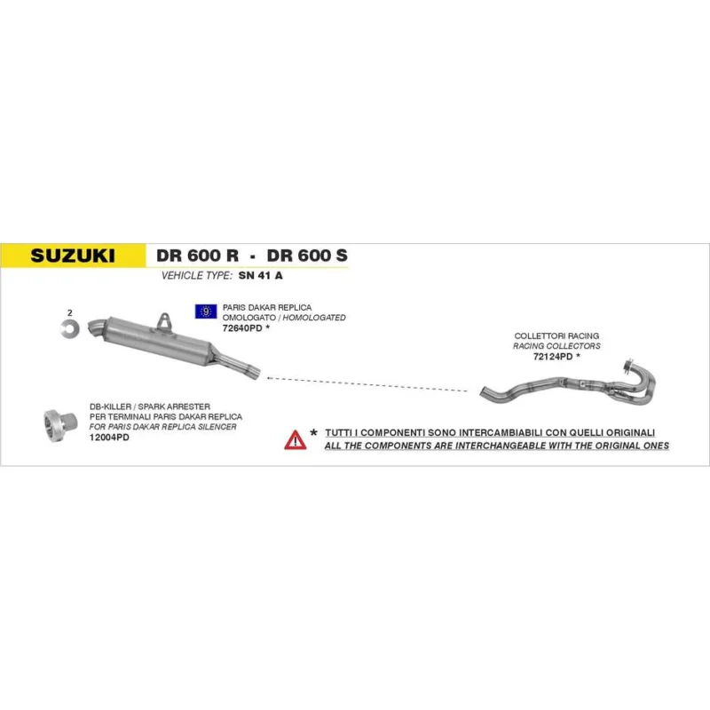 Collettore Racing Suzuki DR 600 R/S 1985/1990 Prezzo Ridotto