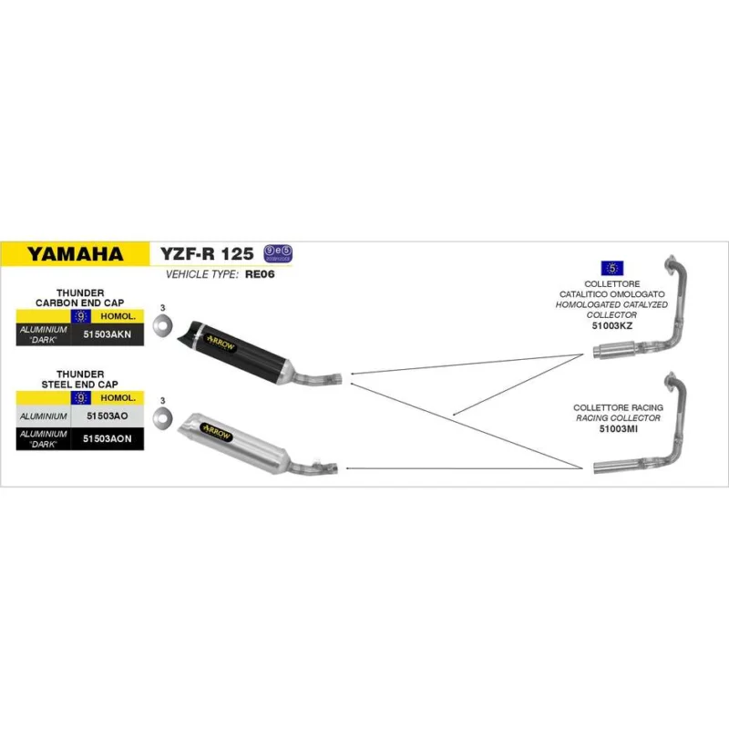 Collettore Racing Yamaha YZF-R 125 2008/2013 Super Prezzo