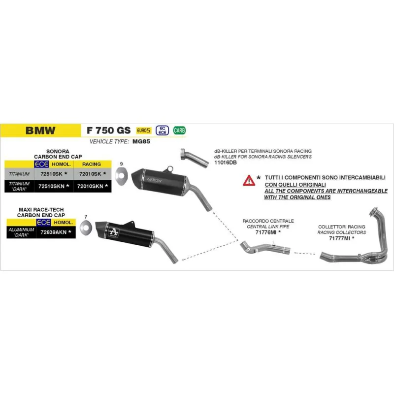 Collettori Racing BMW F 750 GS 2021/2024 Promo Stagionale