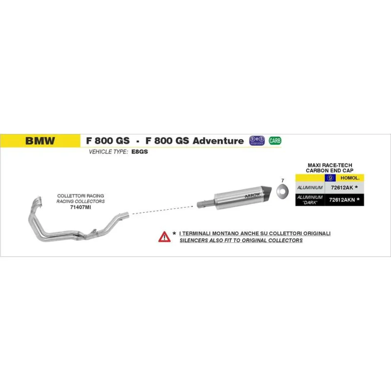Collettori Racing BMW F 800 GS / Adventure 2008/2016 Prezzo Di Fabbrica