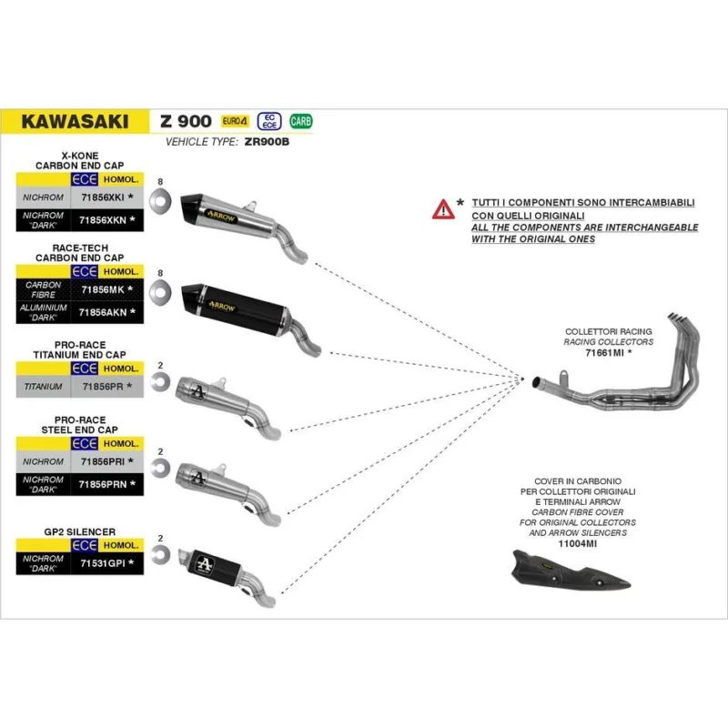 Collettori Racing Kawasaki Z 900 2017/2019 Pagamento Sicuro