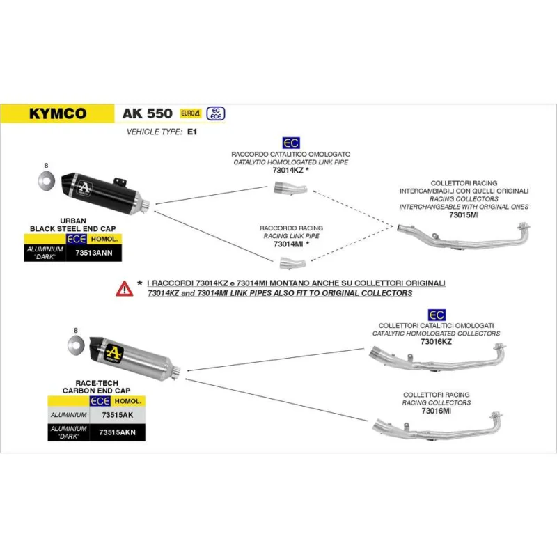 Collettori Racing Kymco AK 550 2017/2020 Prezzo Scontato