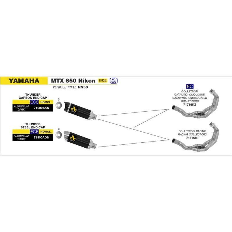 Collettori Racing Yamaha MTX 850 Niken 2018/2020 Prezzo Di Fabbrica