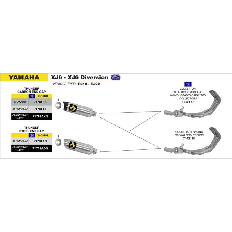 Sconto Collettori Racing Yamaha XJ6 / XJ6 Diversion 2009/2015