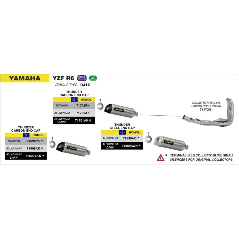 Compra Adesso Collettori Racing Yamaha YZF R6 2012/2016