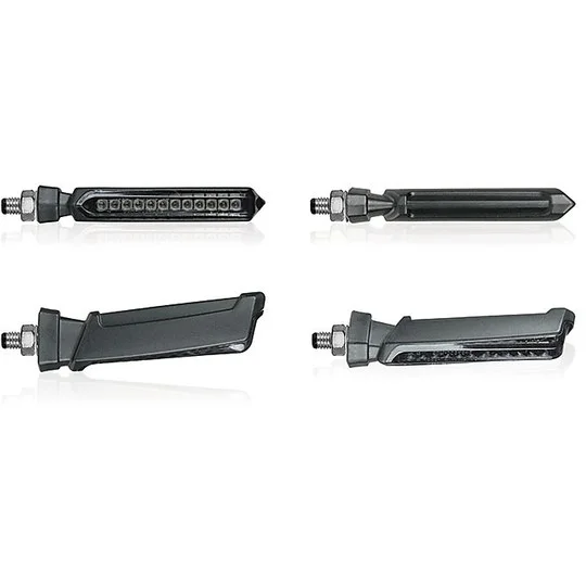 Coppia Di Frecce Moto Chaft Hammer A Led Sequenziale Nero Trasparente Consegna Rapida