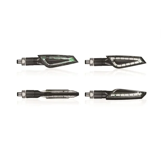 Coppia Di Frecce Moto Chaft Shelter A Led Nero Trasparente Offerta Limitata