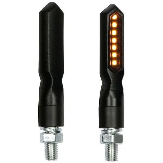 Novità Coppia Frecce A Led Sequenziale Moto Lampa 90479 Pierce SQ 12v