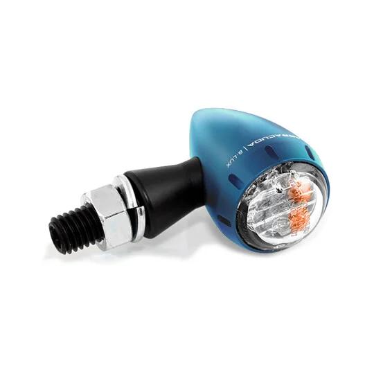 Coppia Frecce Moto 3in1 Omologate Barracuda S-LED 3 B-Lux Blu Reso Gratuito