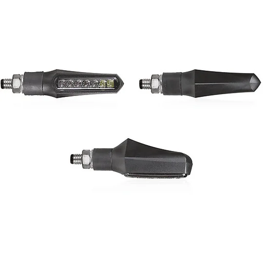 Coppia Frecce Moto Chaft Geek Led Omologate Anteriori Nero Catadiottro Trasparente Spedito Oggi