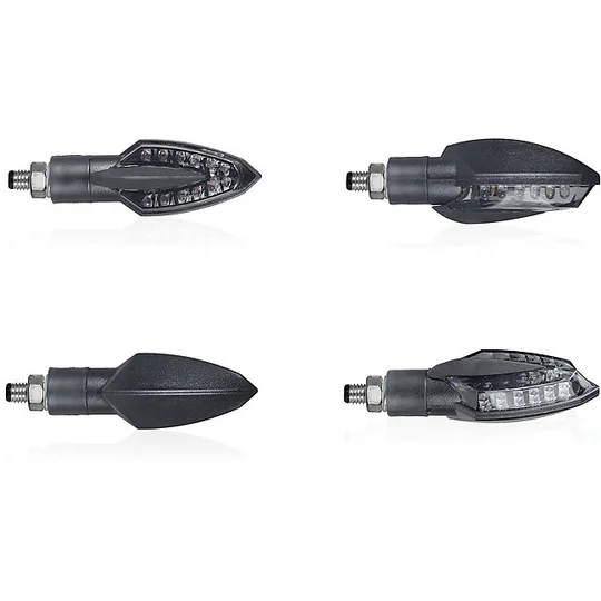 Reso Gratuito Coppia Frecce Moto Chaft Sail Led Omologate Nero Catadiottro Trasparente