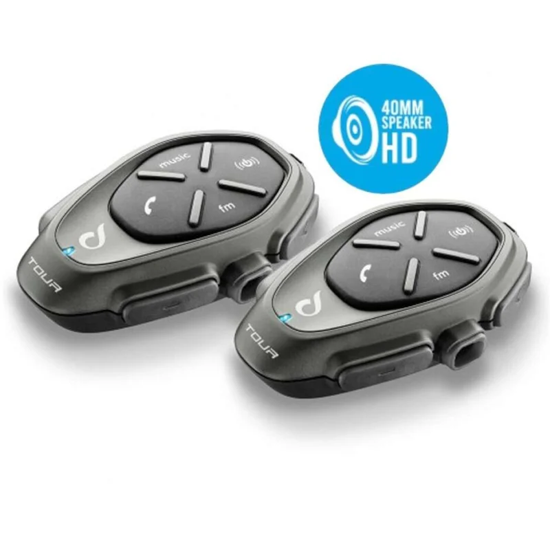 Spedito Oggi Coppia Interfoni Moto Celllular Line TOUR HD Doppio - Altoparlanti HD 40 mm