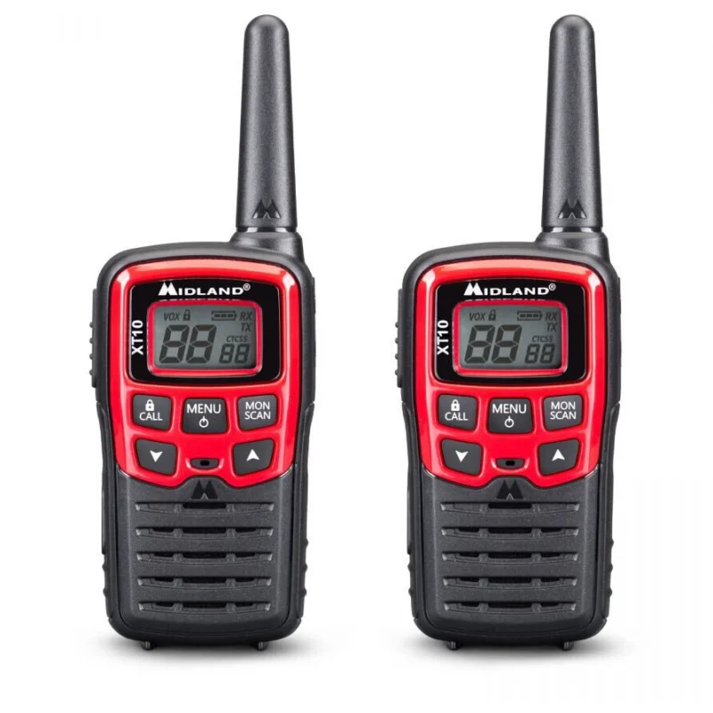 Promozione Esclusiva Coppia Ricetrasmittenti Midland XT-10 Rosso 4 km