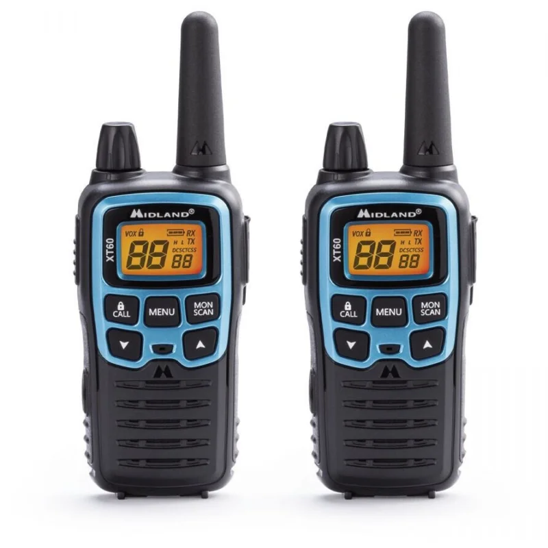 Spedito Oggi Coppia Ricetrasmittenti Midland XT-60 Azzurro 10 km