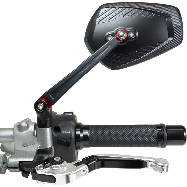 Coppia Specchietti Moto Chaft DASH Nero Rosso Pagamento Sicuro