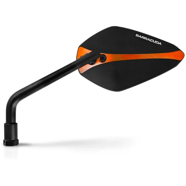 Coppia Specchi Retrovisori Moto BARRACUDA A-Version Inserto Arancione Affare