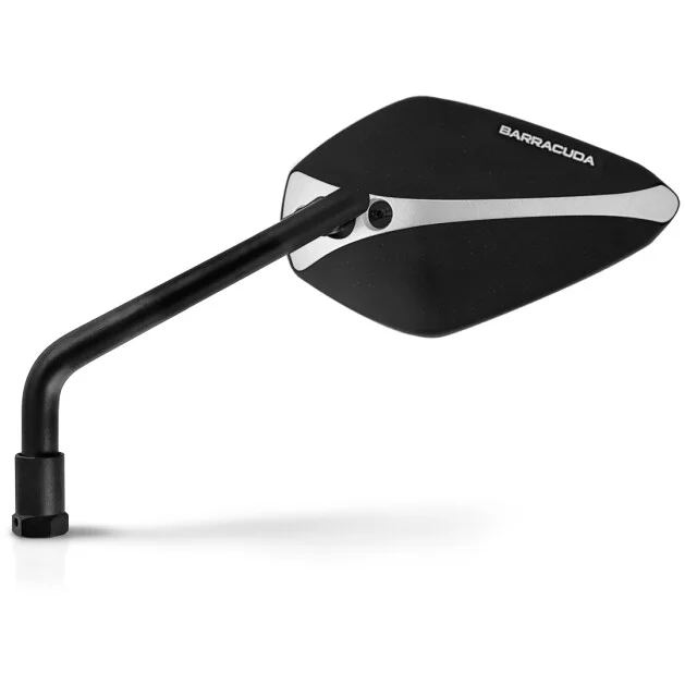Coppia Specchi Retrovisori Moto BARRACUDA A-Version Inserto Argento Offerta Speciale