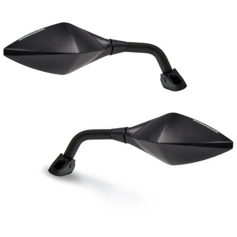 Coppia Specchi Retrovisori Moto da Carena BARRACUDA Race Nero Bestseller
