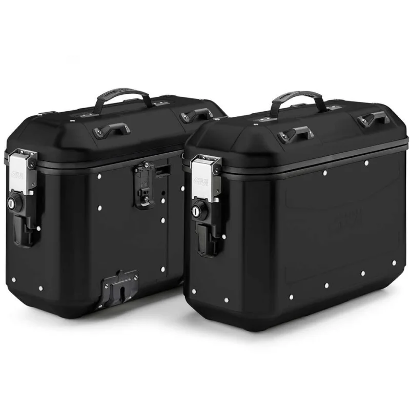 Coppia Valigie Laterali Givi DLMK36BPACK2 TREKKER DOLOMITI Alluminio Black Line - Monokey Subito Disponibile