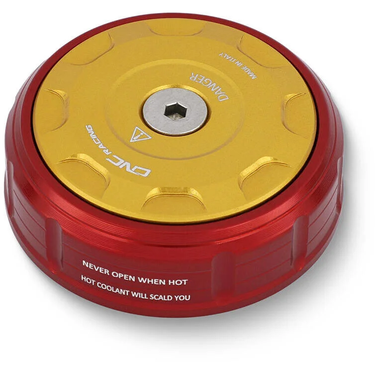 Cover tappo radiatore TA155 Ducati BICOLOR CNC Racing Rosso Oro Nuovo Arrivo