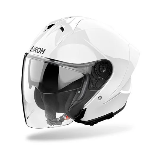 Airoh H21 COLOR Glossy White Jet Motorcycle Helmet Bestseller